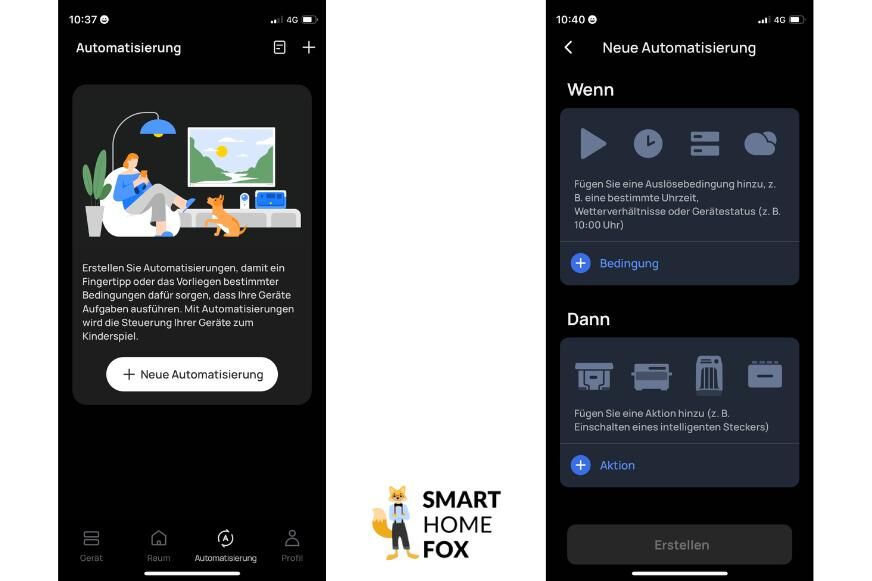 In der EcoFlow App wird die Automatisierung gezeigt. 